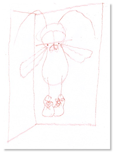 GeorgieGluedintoCardSketch